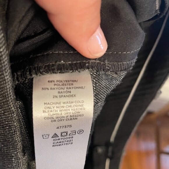 Ann Taylor Gray Trousers with Thin Silver Plaid, Size 12T - Picture 5 of 5